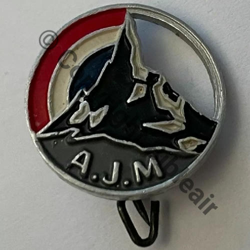 AJM Ancien Jeunesse et Montagne  A.AUGIS LYON 2Lign 2Griffes Alu peint Clair Grenu 16mm 1942.44 Src.historiacollection2a PV16Eur 